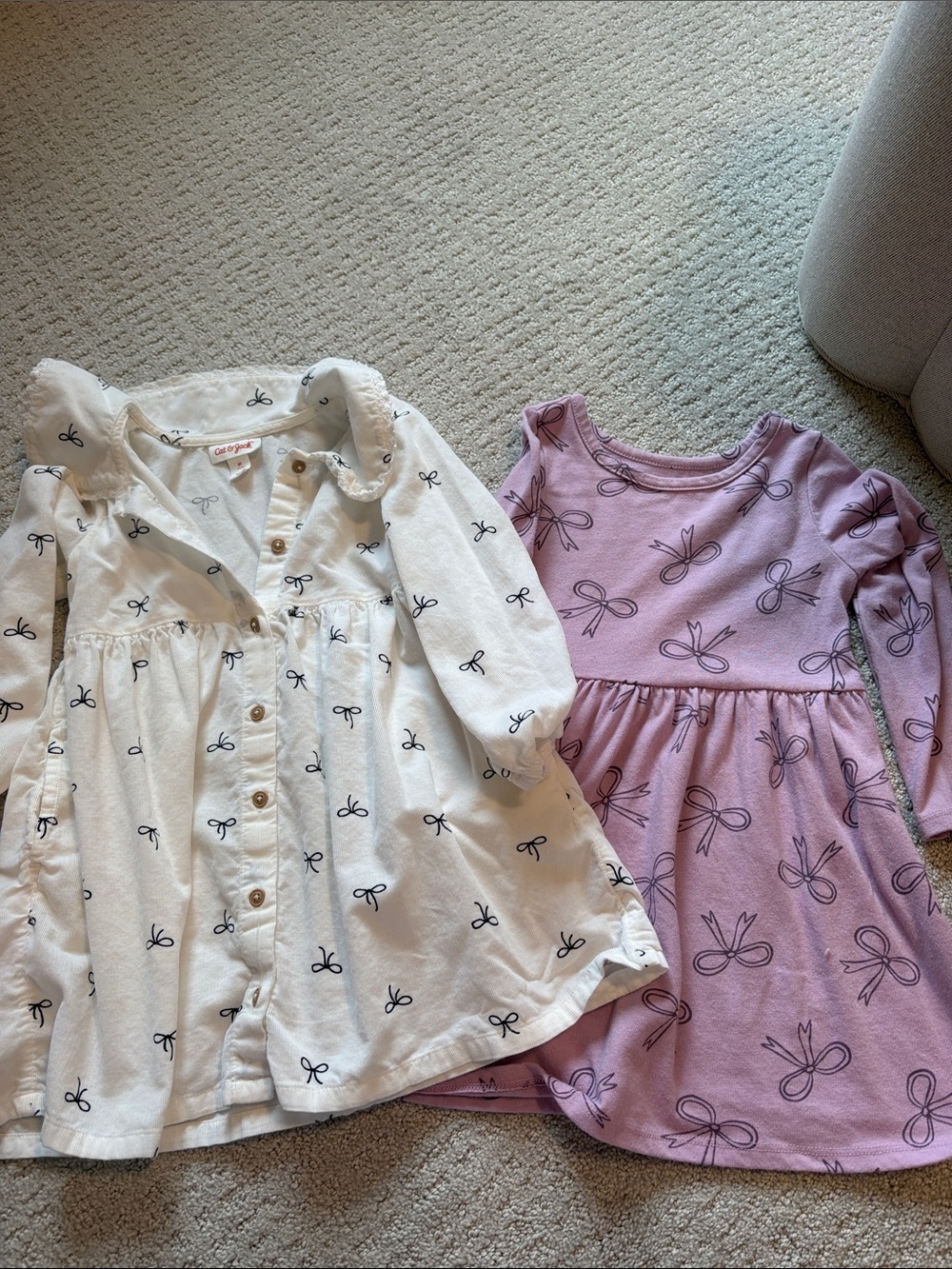 Cat & Jack Pink Bow Print Dress Set
